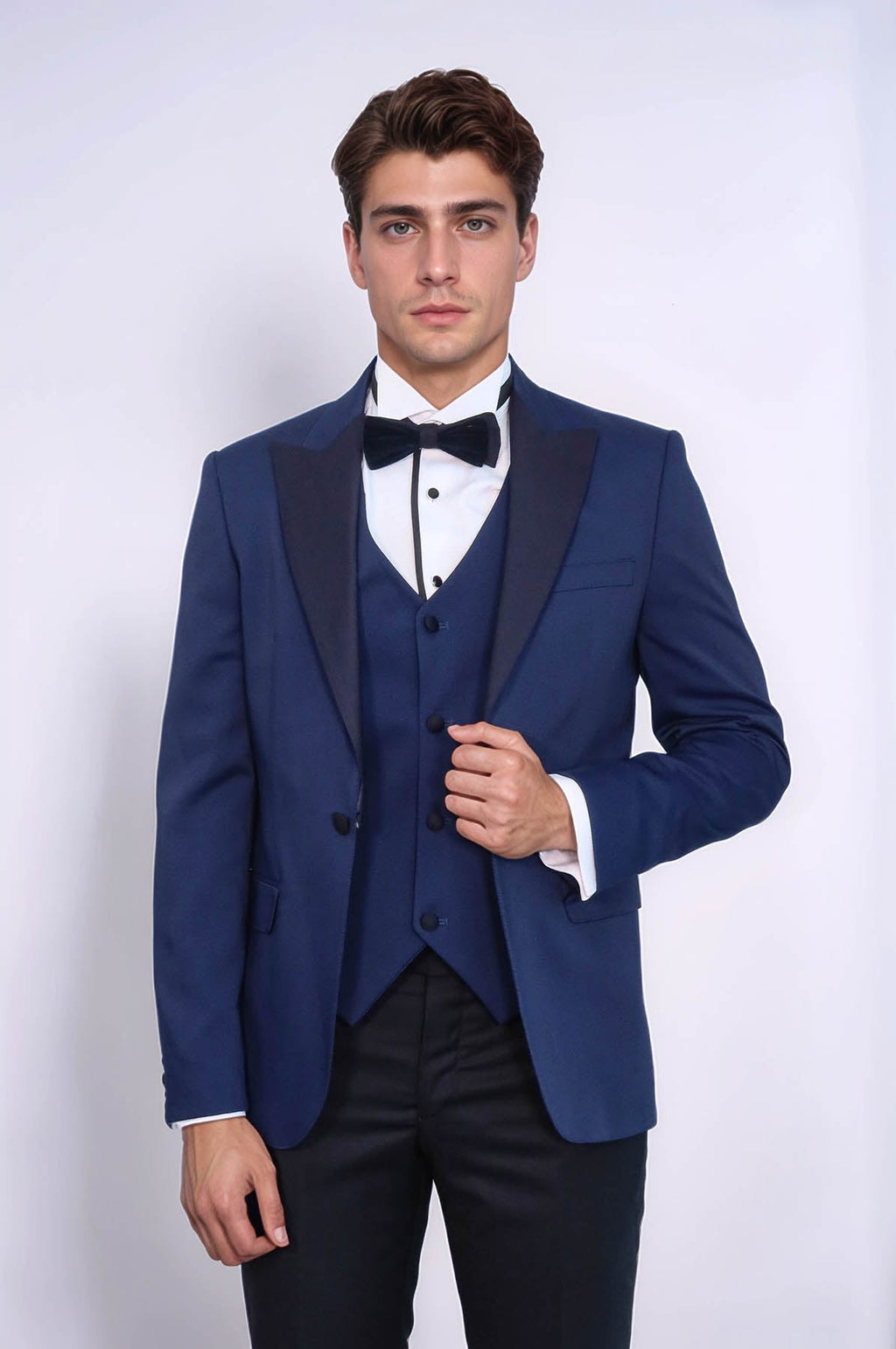 Dot-Patterned Navy Tuxedo - Wessi - Luzilly Bridal & Apparel