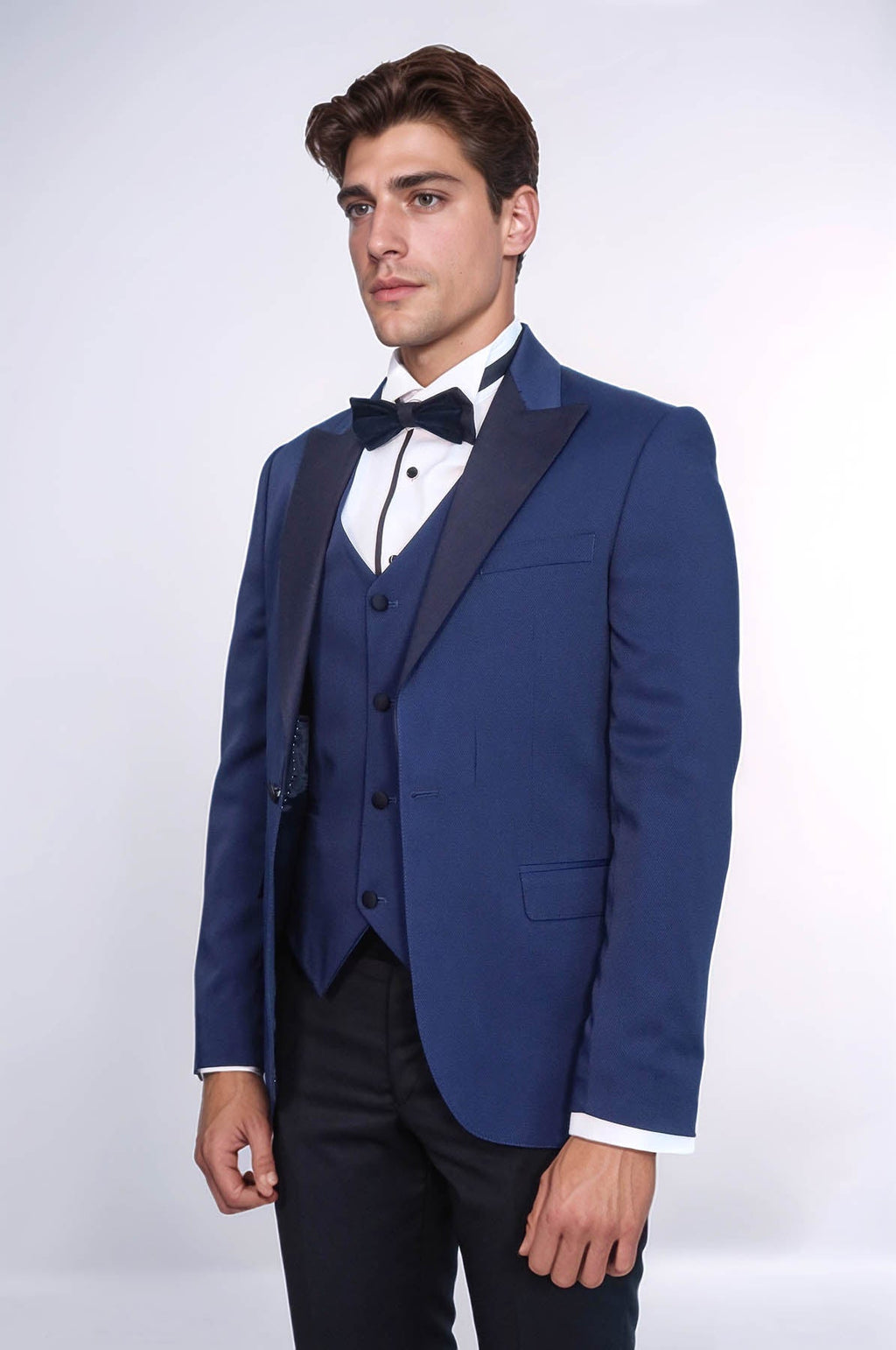 Dot-Patterned Navy Tuxedo - Wessi - Luzilly Bridal & Apparel
