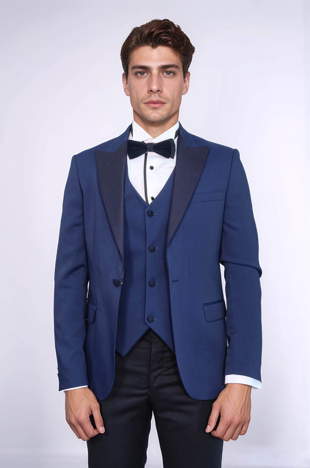 Dot-Patterned Navy Tuxedo - Wessi - Luzilly Bridal & Apparel