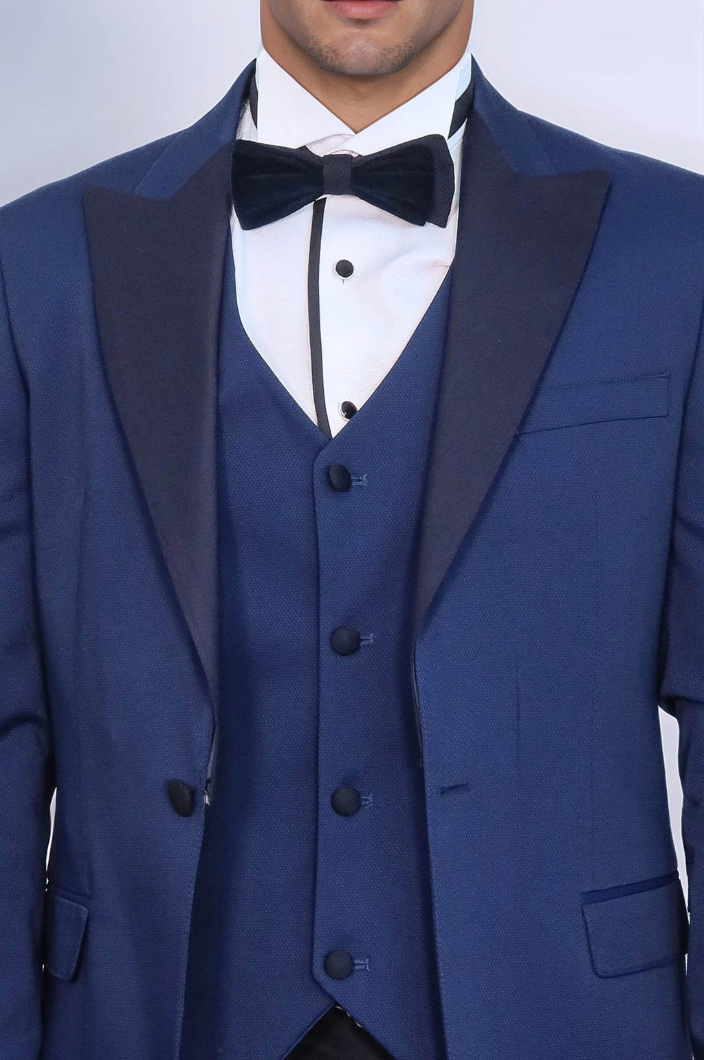 Dot-Patterned Navy Tuxedo - Wessi - Luzilly Bridal & Apparel