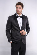 Dot Patterned Slim Fit Black Men Tuxedo Jacket - Wessi - Luzilly Bridal & Apparel