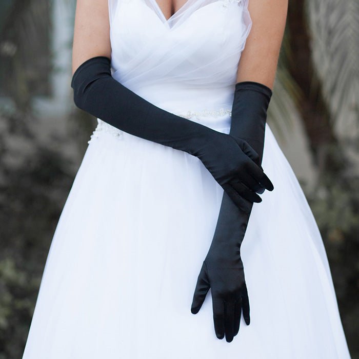 Dressy Satin Long Wedding Gloves - Luzilly Bridal & Apparel