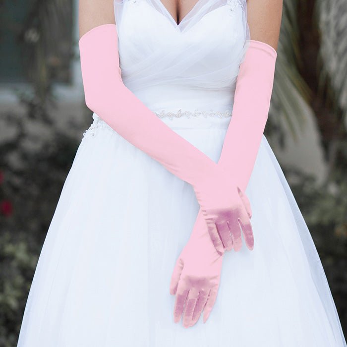 Dressy Satin Long Wedding Gloves - Luzilly Bridal & Apparel
