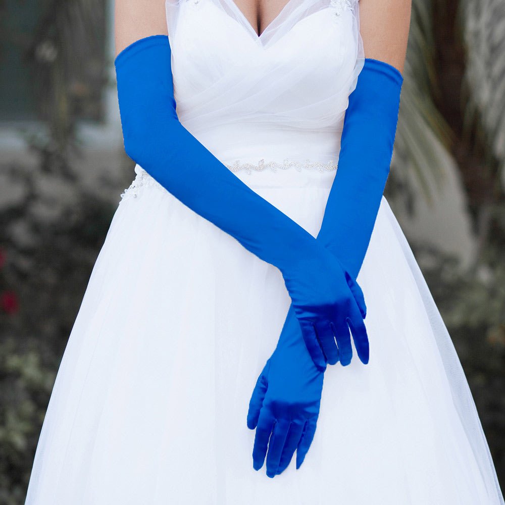 Dressy Satin Long Wedding Gloves - Luzilly Bridal & Apparel