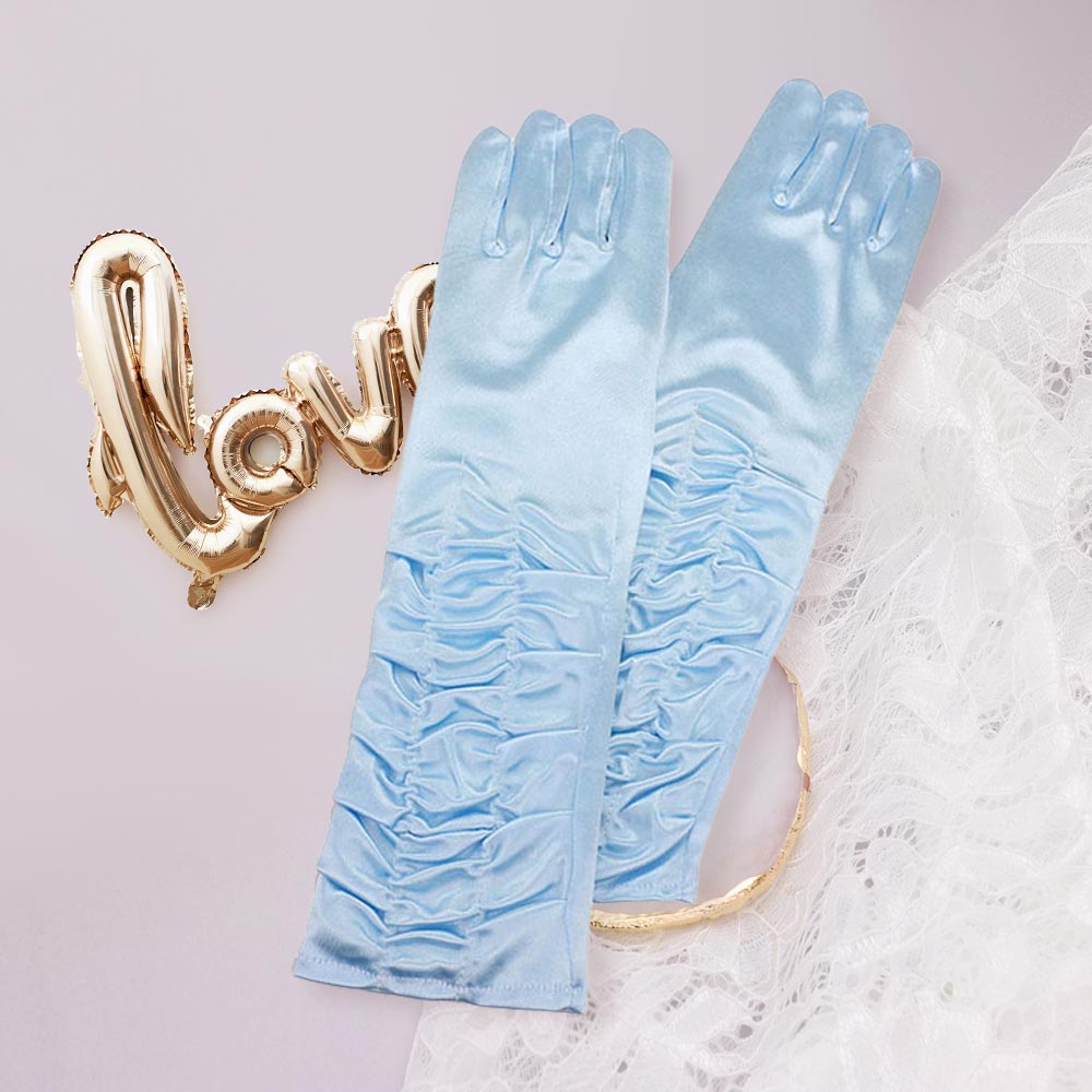 Dressy satin ruffle gloves - Luzilly Bridal & Apparel