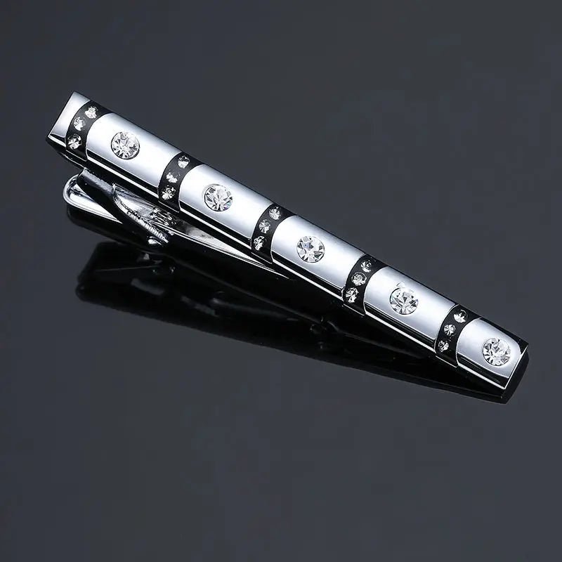 DY new high-quality enamel men's wedding tie clip high-end brand luxury design exquisite pattern crystal tie clip Free Delivery - Luzilly Bridal & Apparel