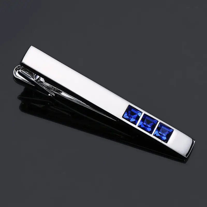 DY new high-quality enamel men's wedding tie clip high-end brand luxury design exquisite pattern crystal tie clip Free Delivery - Luzilly Bridal & Apparel
