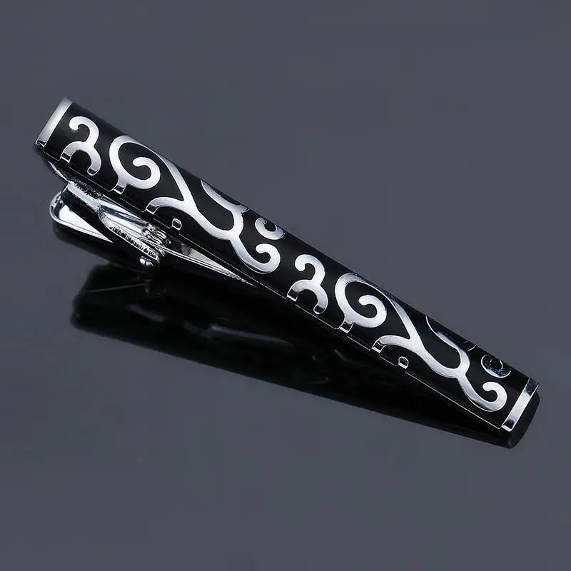 DY new high-quality enamel men's wedding tie clip high-end brand luxury design exquisite pattern crystal tie clip Free Delivery - Luzilly Bridal & Apparel