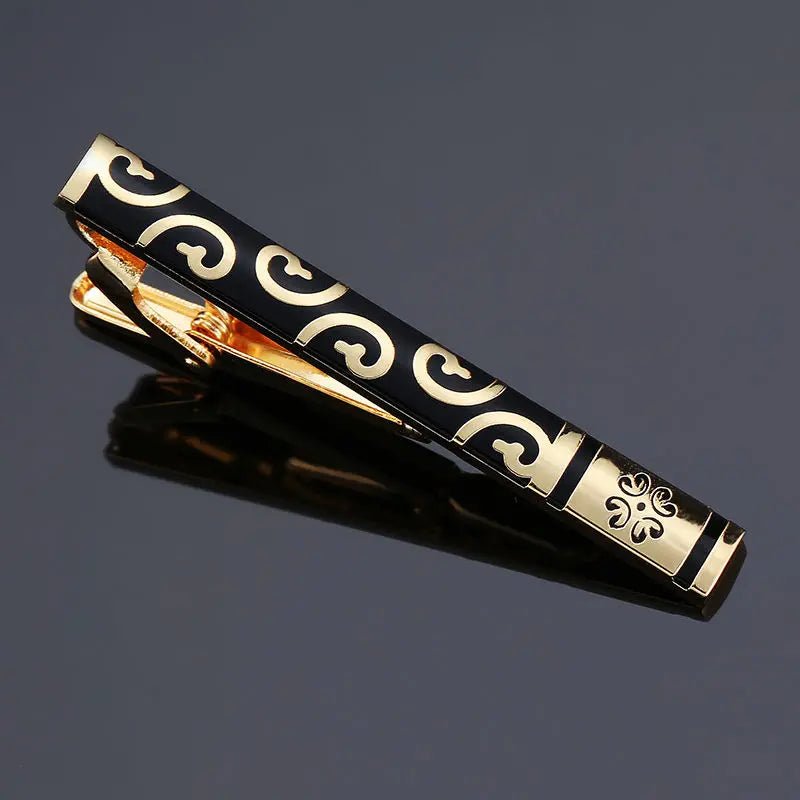 DY new high-quality enamel men's wedding tie clip high-end brand luxury design exquisite pattern crystal tie clip Free Delivery - Luzilly Bridal & Apparel