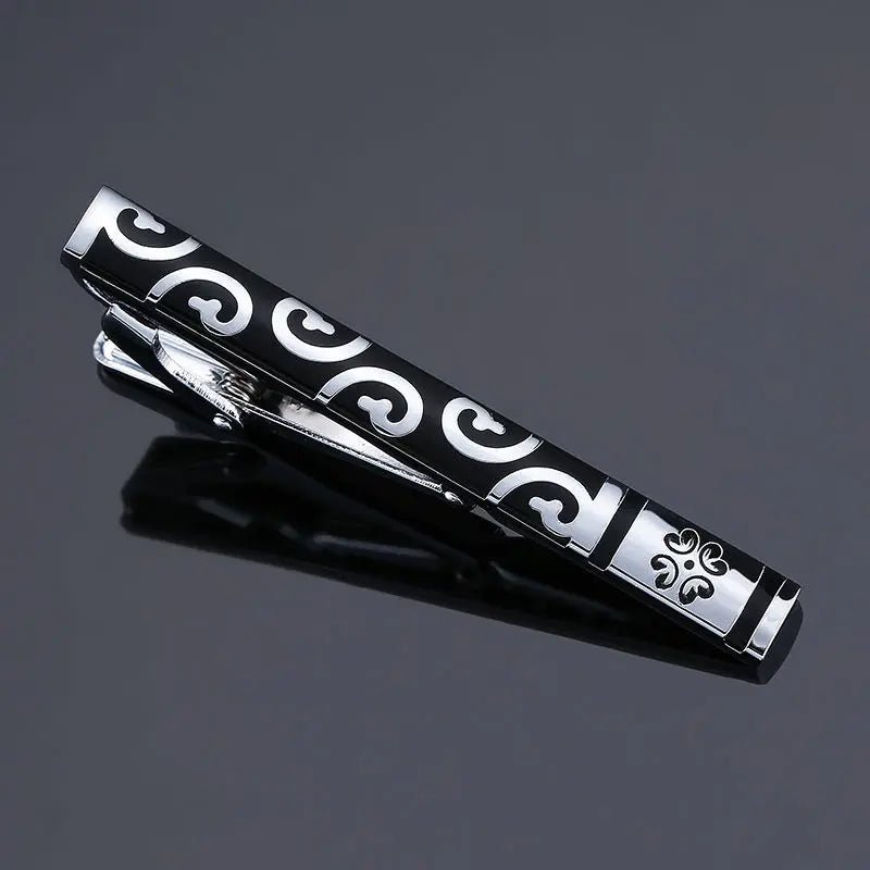 DY new high-quality enamel men's wedding tie clip high-end brand luxury design exquisite pattern crystal tie clip Free Delivery - Luzilly Bridal & Apparel