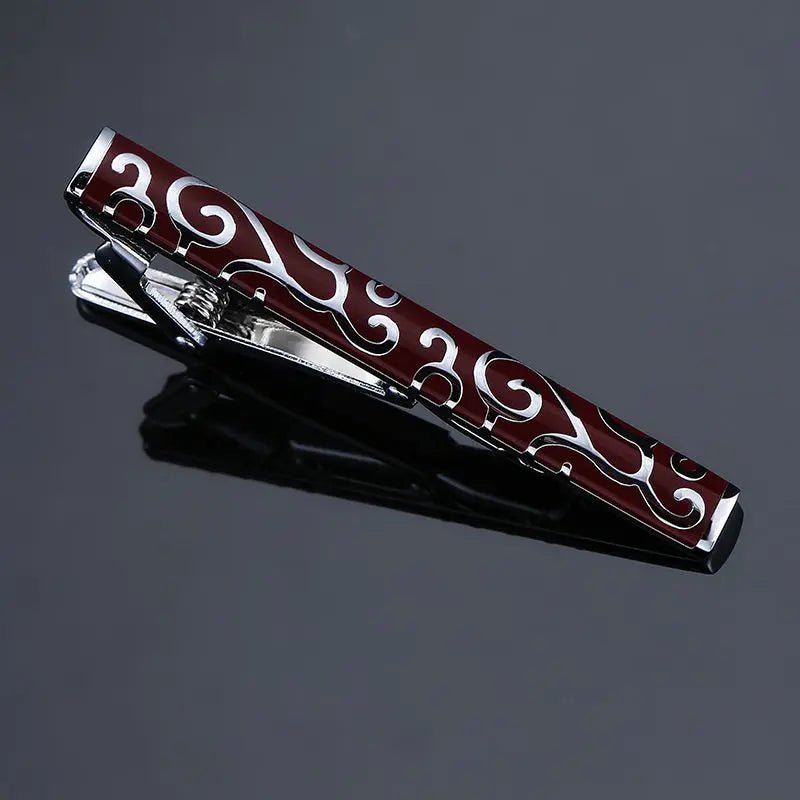 DY new high-quality enamel men's wedding tie clip high-end brand luxury design exquisite pattern crystal tie clip Free Delivery - Luzilly Bridal & Apparel
