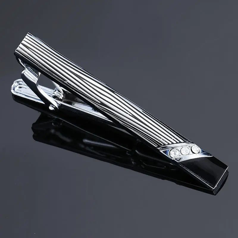 DY new high-quality enamel men's wedding tie clip high-end brand luxury design exquisite pattern crystal tie clip Free Delivery - Luzilly Bridal & Apparel