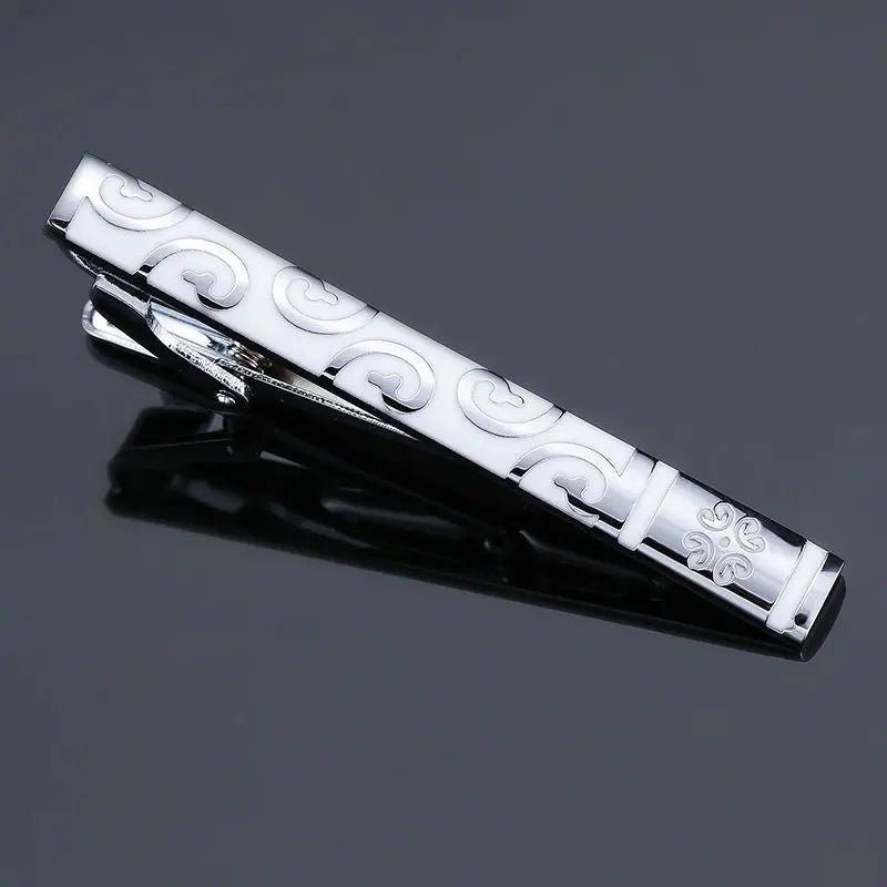 DY new high-quality enamel men's wedding tie clip high-end brand luxury design exquisite pattern crystal tie clip Free Delivery - Luzilly Bridal & Apparel