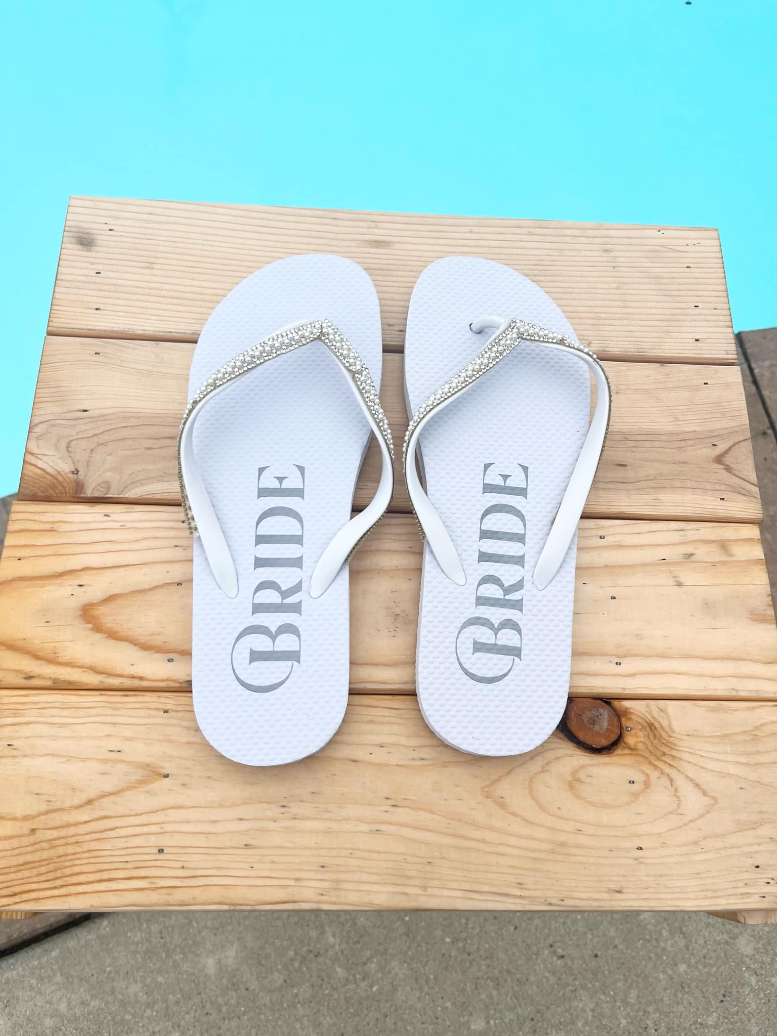 Bride or Wifey Rhinestone Flip-Flops