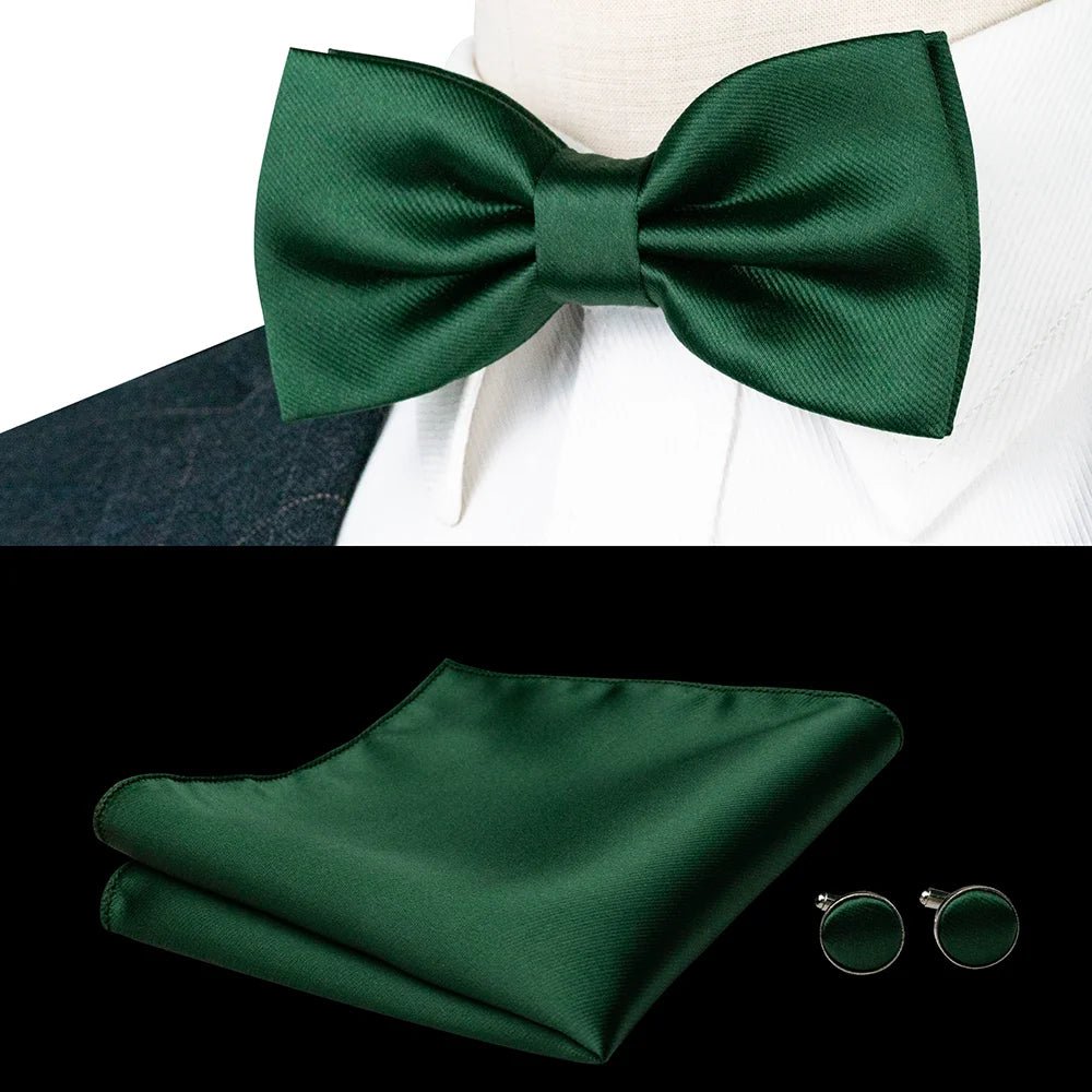 EASTEPIC Men's Bow Tie Sets Including Exquisite Cufflinks and Soft Handkerchieves Shiny Accessories of Satin for Men at Weddings - Luzilly Bridal & Apparel