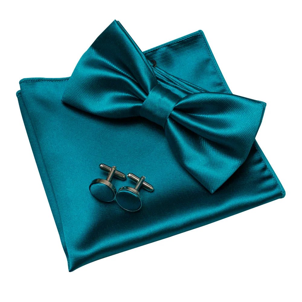 EASTEPIC Men's Bow Tie Sets Including Exquisite Cufflinks and Soft Handkerchieves Shiny Accessories of Satin for Men at Weddings - Luzilly Bridal & Apparel