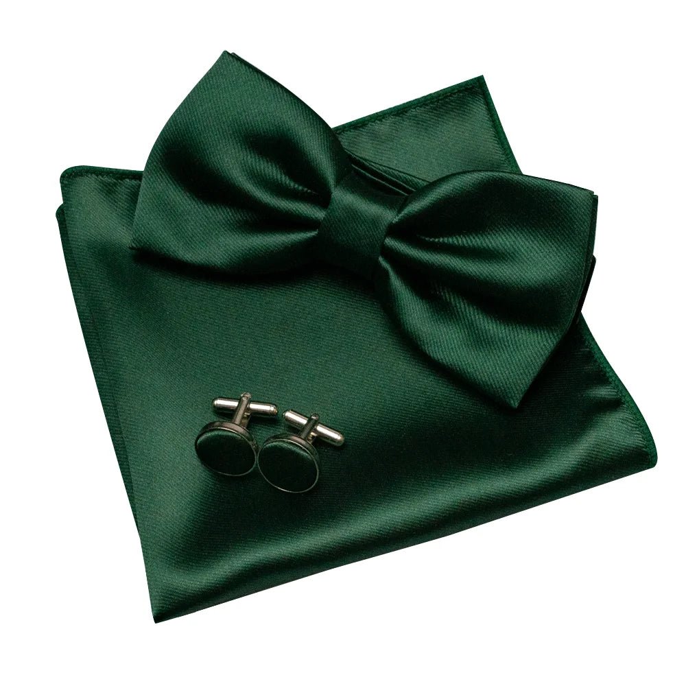 EASTEPIC Men's Bow Tie Sets Including Exquisite Cufflinks and Soft Handkerchieves Shiny Accessories of Satin for Men at Weddings - Luzilly Bridal & Apparel