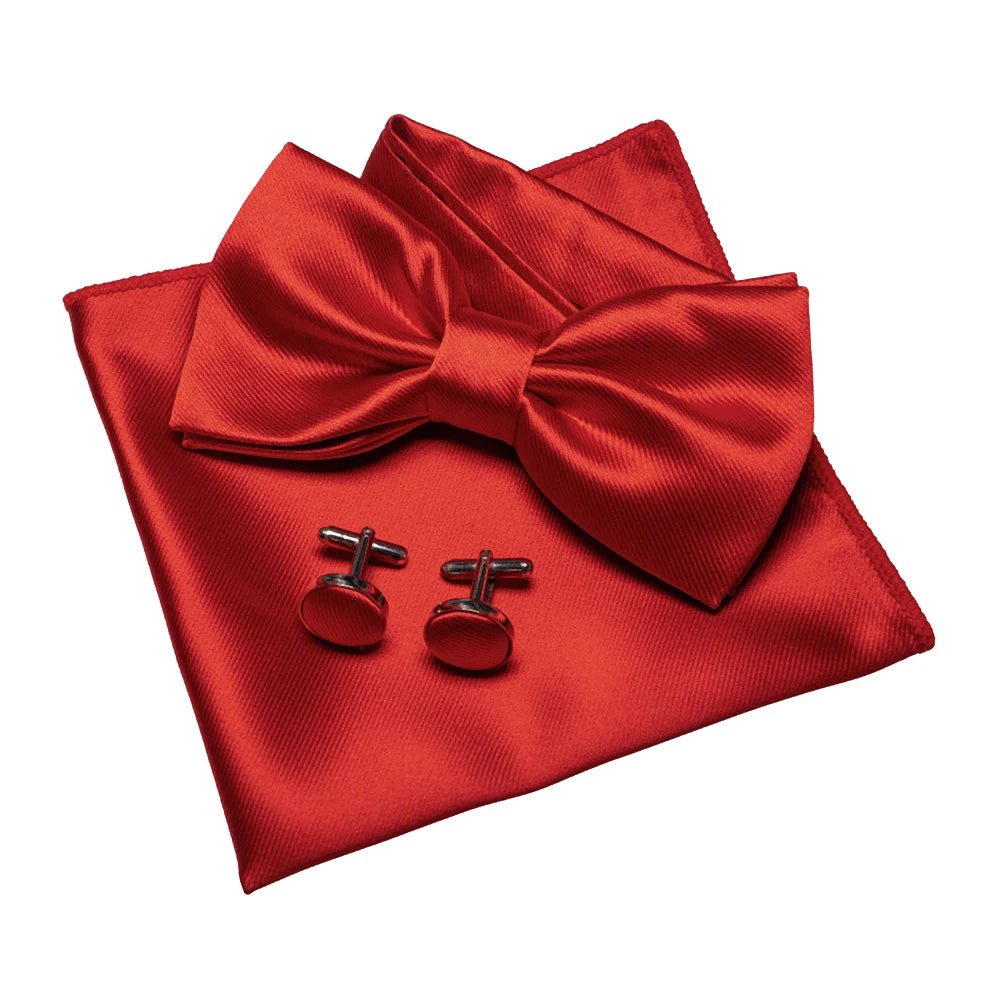 EASTEPIC Men's Bow Tie Sets Including Exquisite Cufflinks and Soft Handkerchieves Shiny Accessories of Satin for Men at Weddings - Luzilly Bridal & Apparel