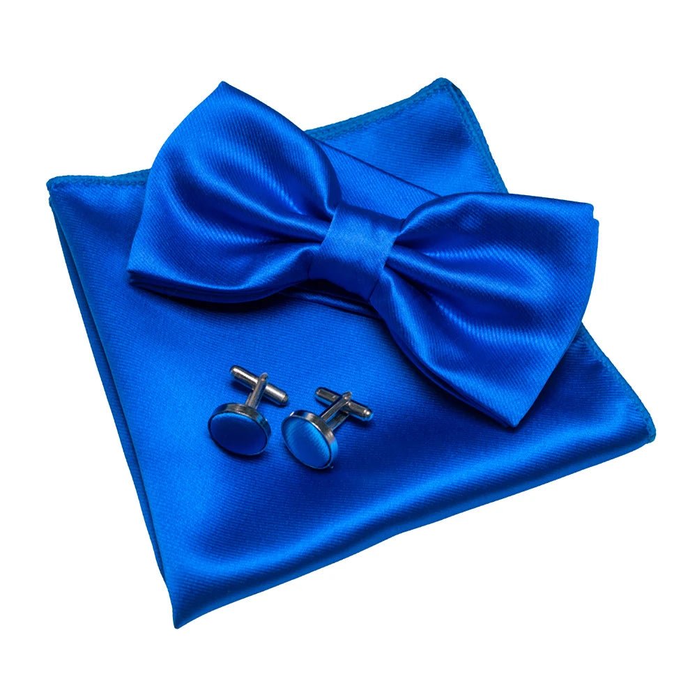 EASTEPIC Men's Bow Tie Sets Including Exquisite Cufflinks and Soft Handkerchieves Shiny Accessories of Satin for Men at Weddings - Luzilly Bridal & Apparel