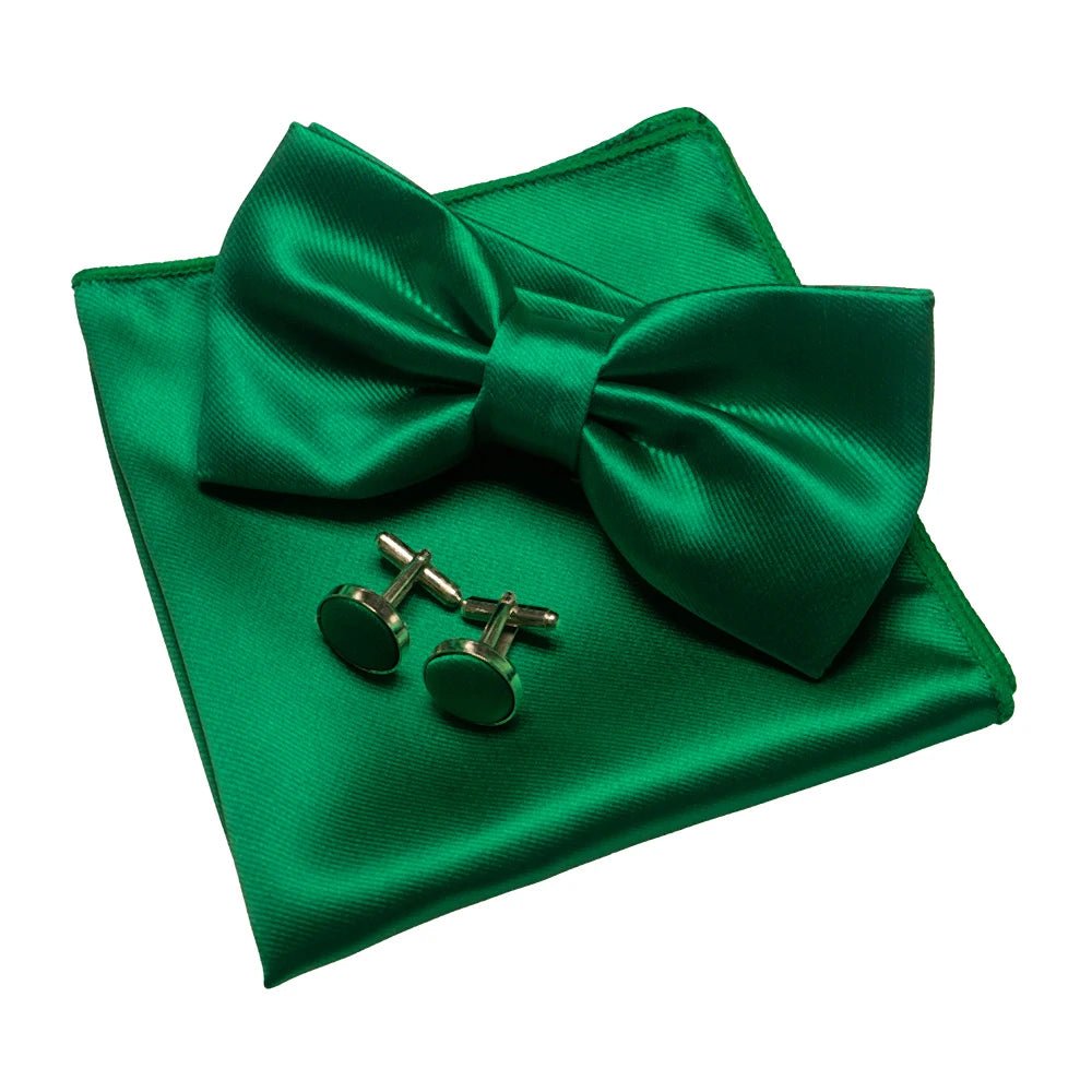 EASTEPIC Men's Bow Tie Sets Including Exquisite Cufflinks and Soft Handkerchieves Shiny Accessories of Satin for Men at Weddings - Luzilly Bridal & Apparel