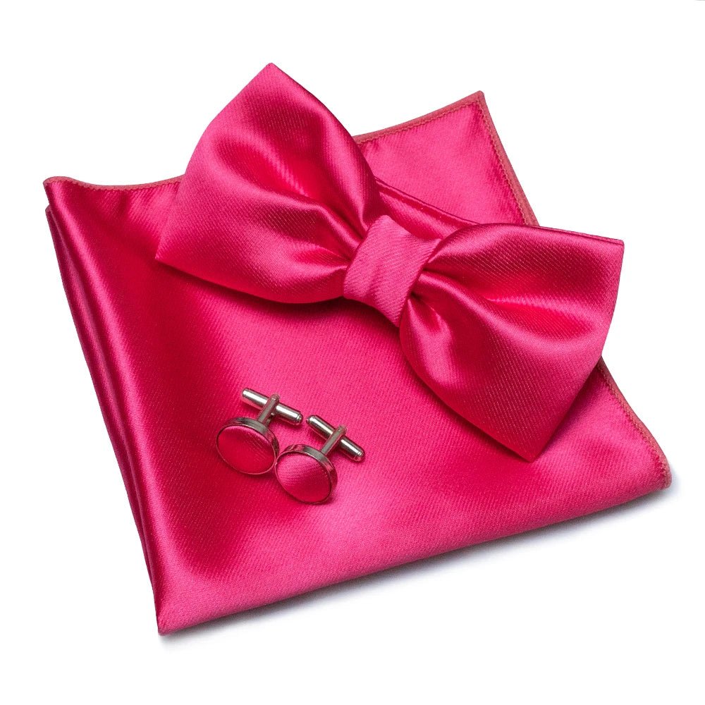 EASTEPIC Men's Bow Tie Sets Including Exquisite Cufflinks and Soft Handkerchieves Shiny Accessories of Satin for Men at Weddings - Luzilly Bridal & Apparel