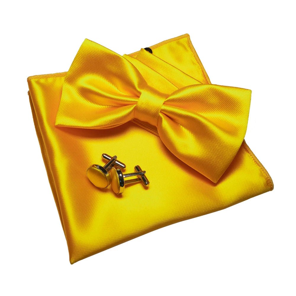 EASTEPIC Men's Bow Tie Sets Including Exquisite Cufflinks and Soft Handkerchieves Shiny Accessories of Satin for Men at Weddings - Luzilly Bridal & Apparel