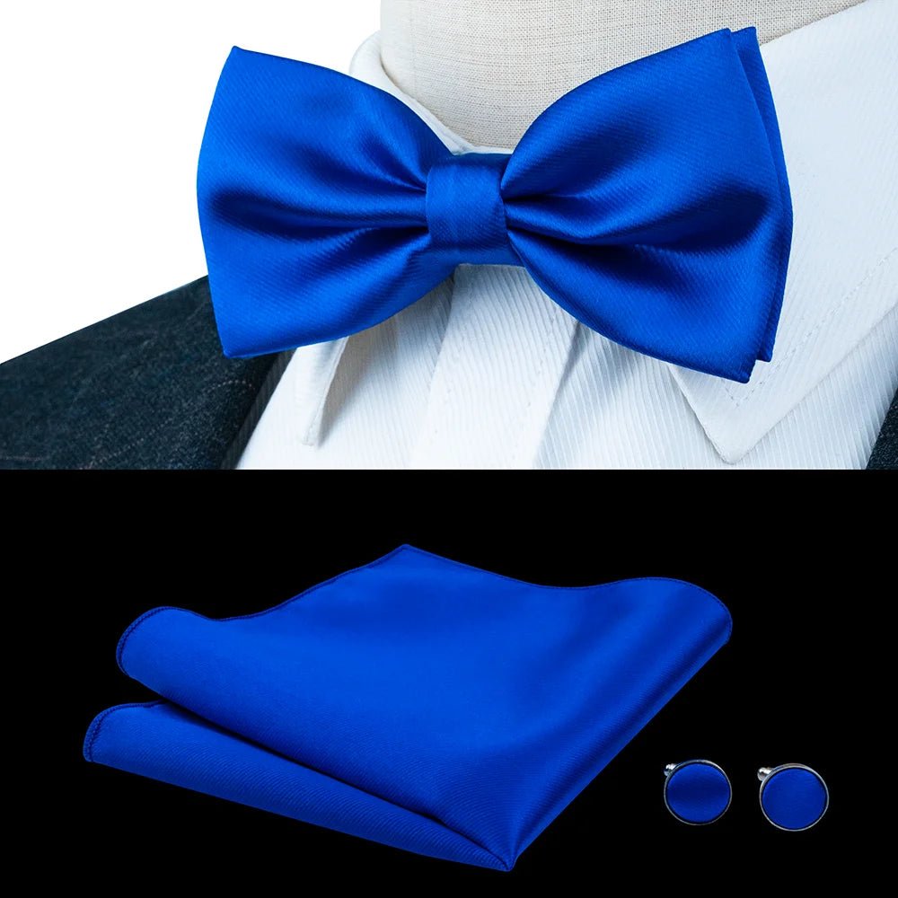 EASTEPIC Men's Bow Tie Sets Including Exquisite Cufflinks and Soft Handkerchieves Shiny Accessories of Satin for Men at Weddings - Luzilly Bridal & Apparel