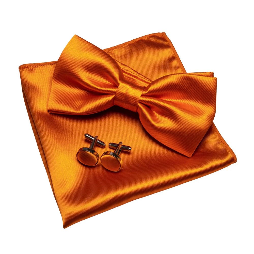 EASTEPIC Men's Bow Tie Sets Including Exquisite Cufflinks and Soft Handkerchieves Shiny Accessories of Satin for Men at Weddings - Luzilly Bridal & Apparel