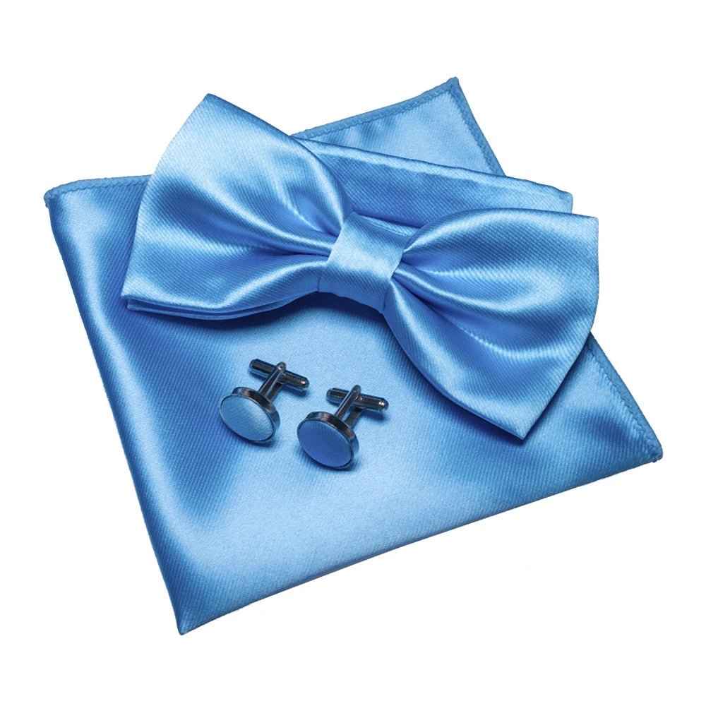 EASTEPIC Men's Bow Tie Sets Including Exquisite Cufflinks and Soft Handkerchieves Shiny Accessories of Satin for Men at Weddings - Luzilly Bridal & Apparel