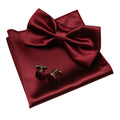EASTEPIC Men's Bow Tie Sets Including Exquisite Cufflinks and Soft Handkerchieves Shiny Accessories of Satin for Men at Weddings - Luzilly Bridal & Apparel
