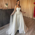 Eightree Sexy White Wedding Dresses Lace Sweetheart Detachable Train Bride Dress Mermaid Satin Wedding Evening Gowns Customized - Luzilly Bridal & Apparel