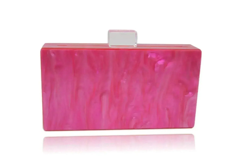 Electric Pink Acrylic Box Clutch - Luzilly Bridal & Apparel