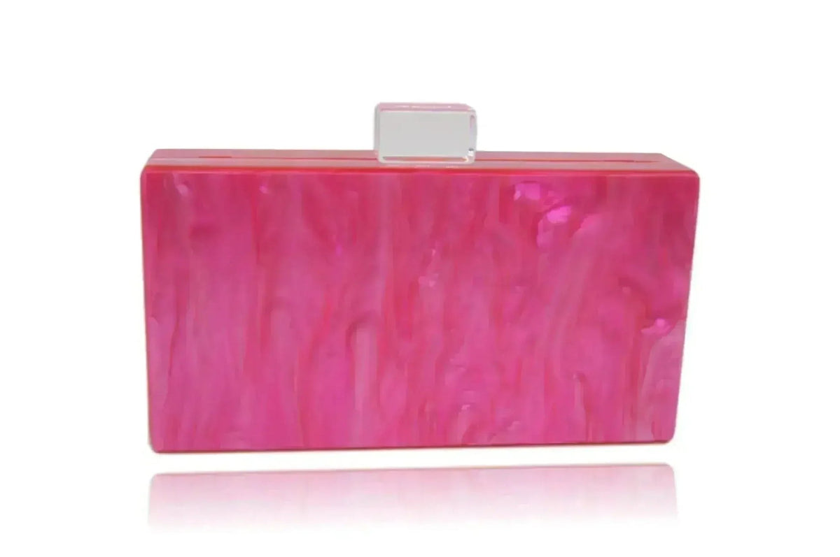 Electric Pink Acrylic Box Clutch - Luzilly Bridal & Apparel