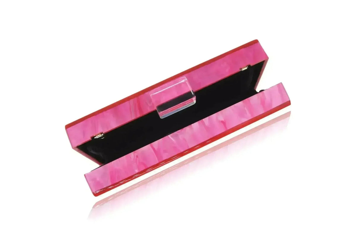 Electric Pink Acrylic Box Clutch - Luzilly Bridal & Apparel