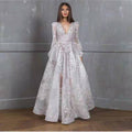 Elegant Beaded Lace Embroidered Wedding Dress Evening Gown for Women, Sheath Silhouette, Formal Occasion Dress - Luzilly Bridal & Apparel