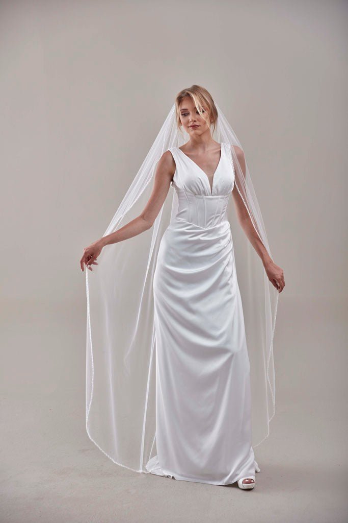 Elegant Beaded Wedding Veil - Luzilly Bridal & Apparel