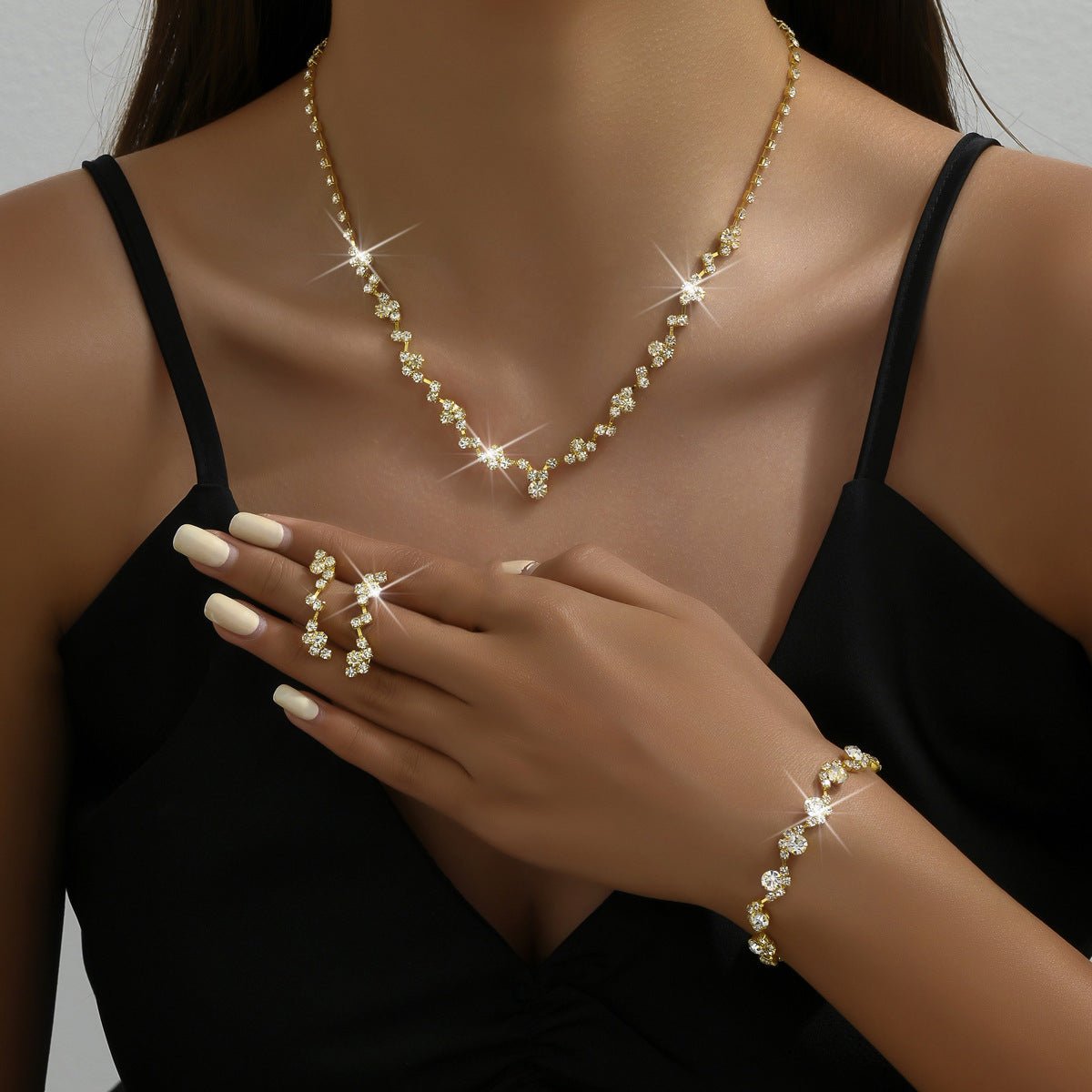 Elegant Bridal Earring & Necklace Set - Luzilly Bridal & Apparel