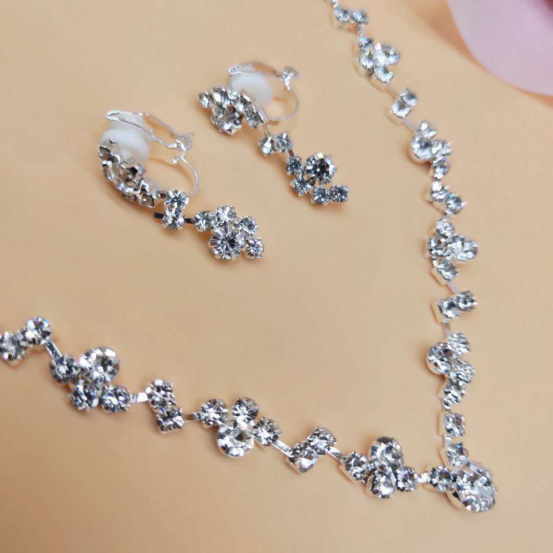 Elegant Bridal Earring & Necklace Set - Luzilly Bridal & Apparel