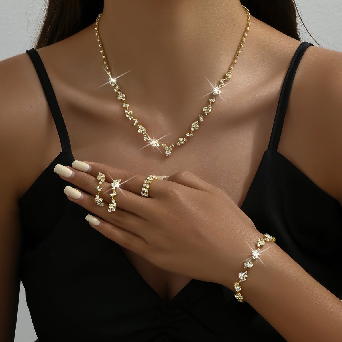 Elegant Bridal Earring & Necklace Set - Luzilly Bridal & Apparel