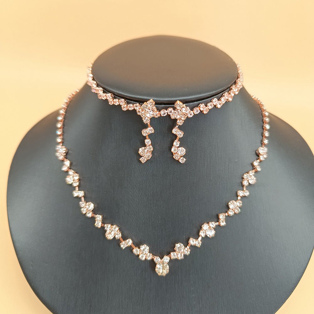 Elegant Bridal Earring & Necklace Set - Luzilly Bridal & Apparel