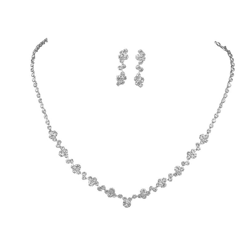 Elegant Bridal Earring & Necklace Set - Luzilly Bridal & Apparel