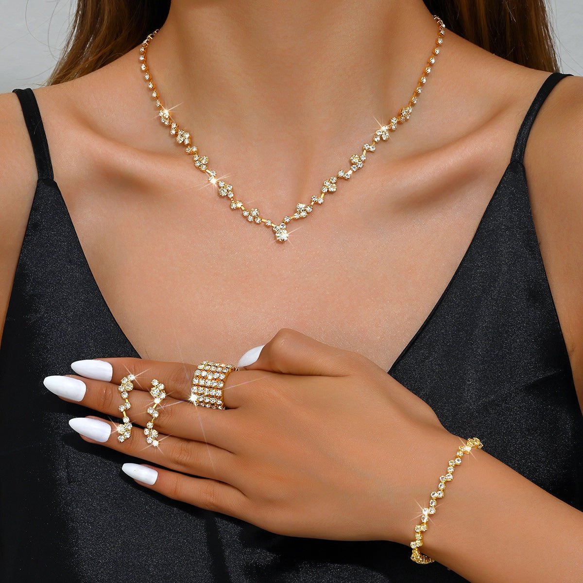 Elegant Bridal Earring & Necklace Set - Luzilly Bridal & Apparel
