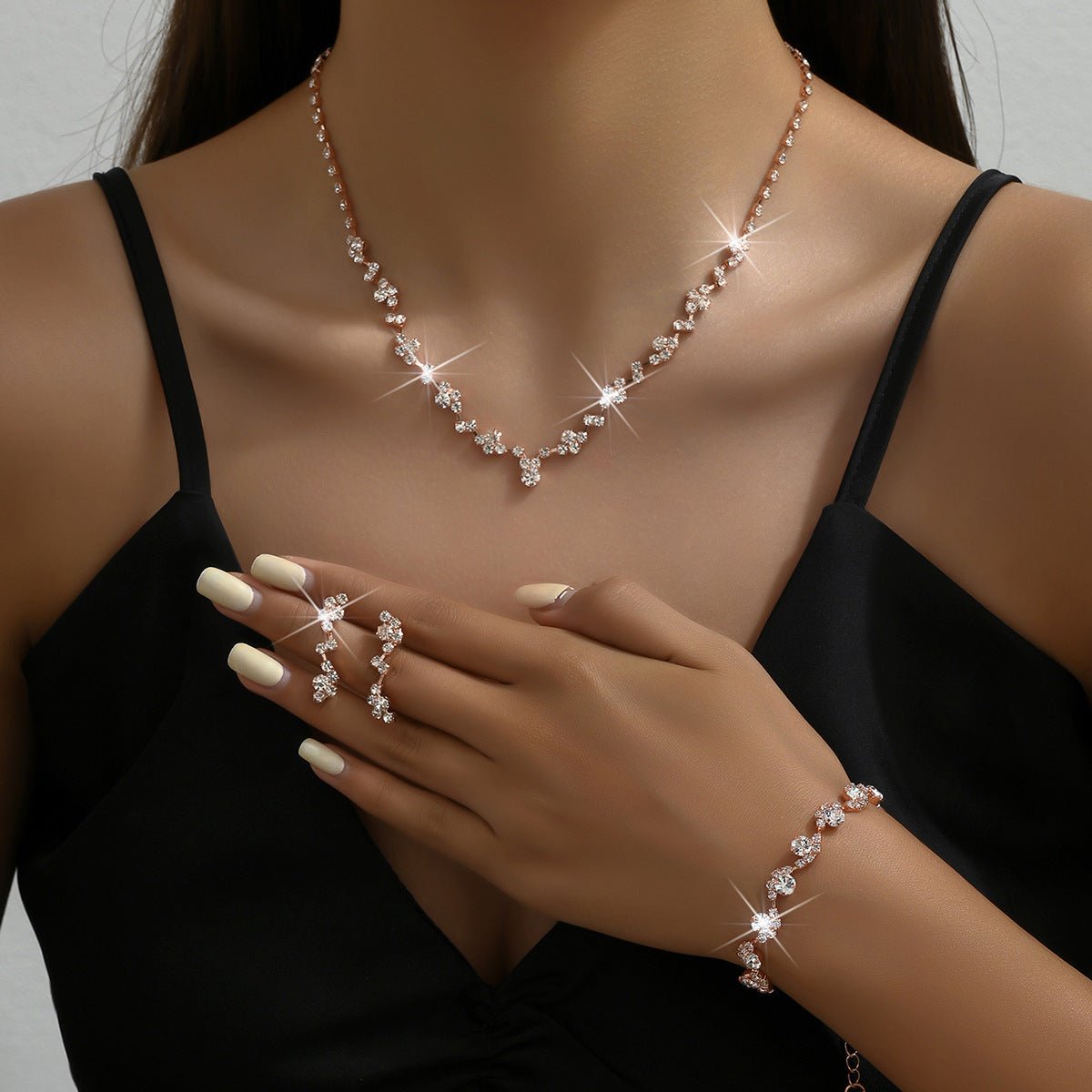 Elegant Bridal Earring & Necklace Set - Luzilly Bridal & Apparel