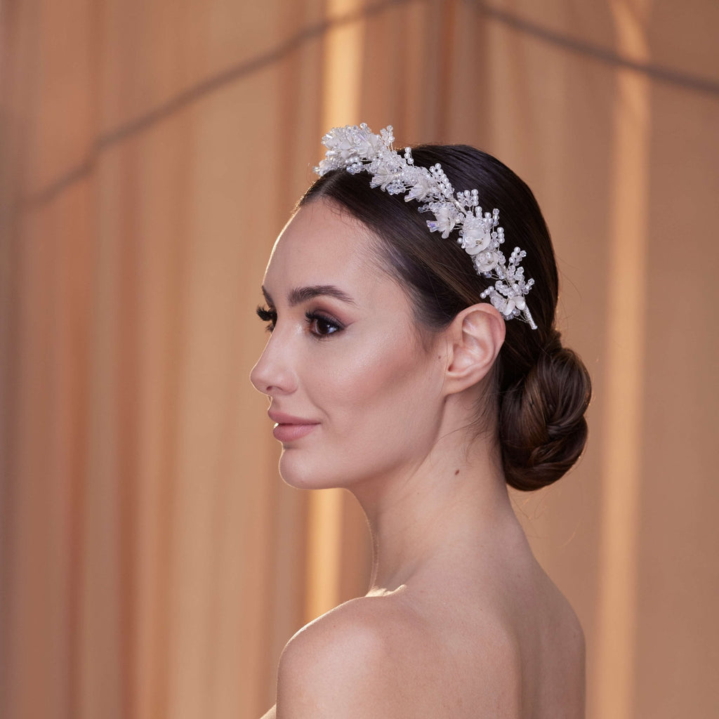 Elegant Bridal Hairband with Pearl - Luzilly Bridal & Apparel