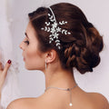 Elegant Crystal Floral Hair Vine Bridal Headpiece Headband - Luzilly Bridal & Apparel