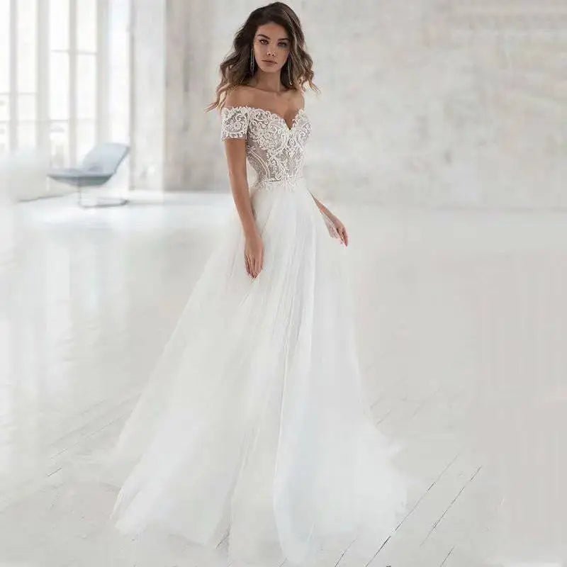 Elegant Lace Light Wedding Dress - Luzilly Bridal & Apparel