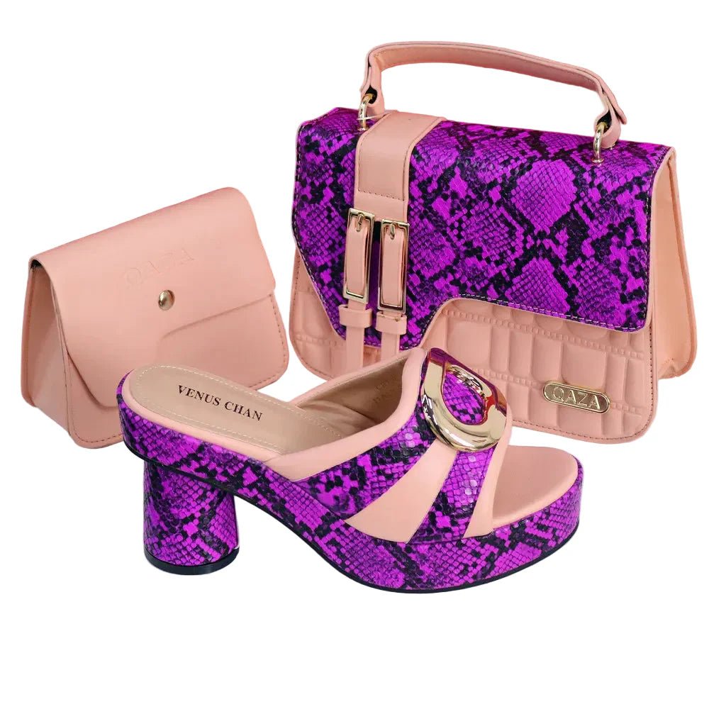 Elegant Ladies High Heels Peep Toe Shoes with Bag Set HYRE654 - Luzilly Bridal & Apparel