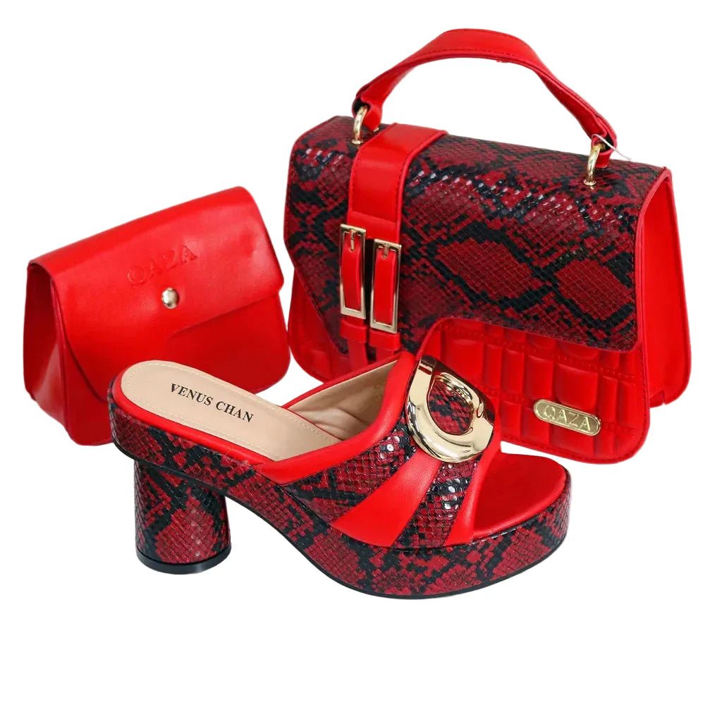 Elegant Ladies High Heels Peep Toe Shoes with Bag Set HYRE654 - Luzilly Bridal & Apparel