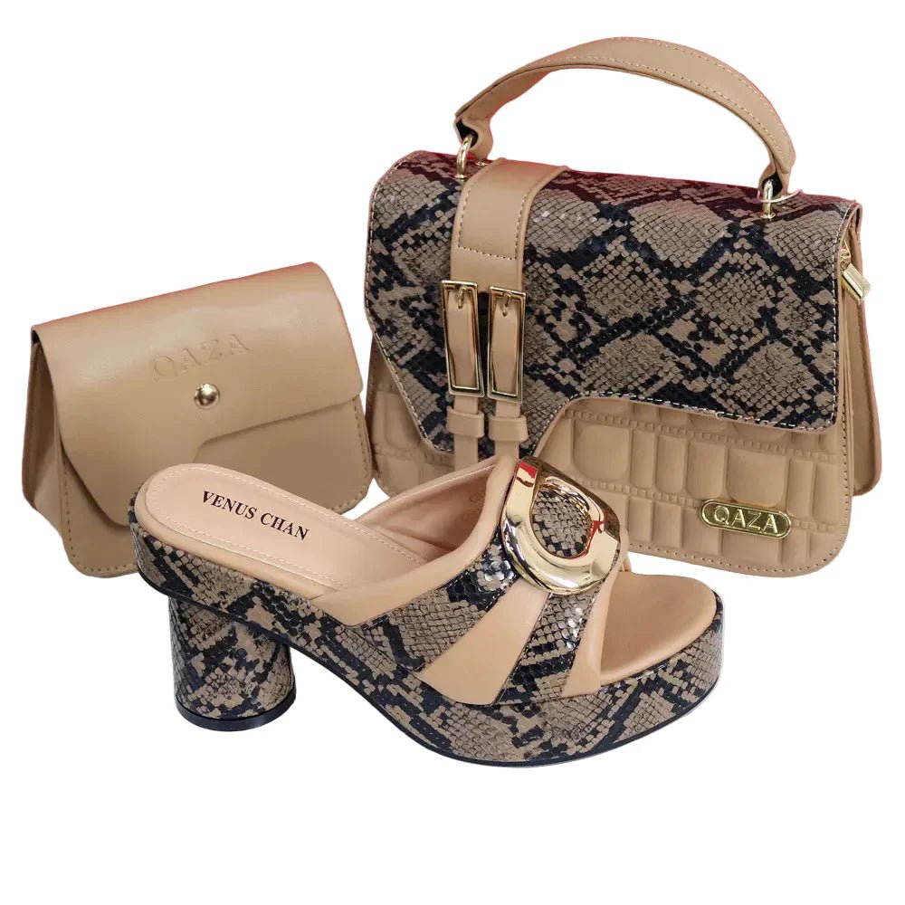 Elegant Ladies High Heels Peep Toe Shoes with Bag Set HYRE654 - Luzilly Bridal & Apparel