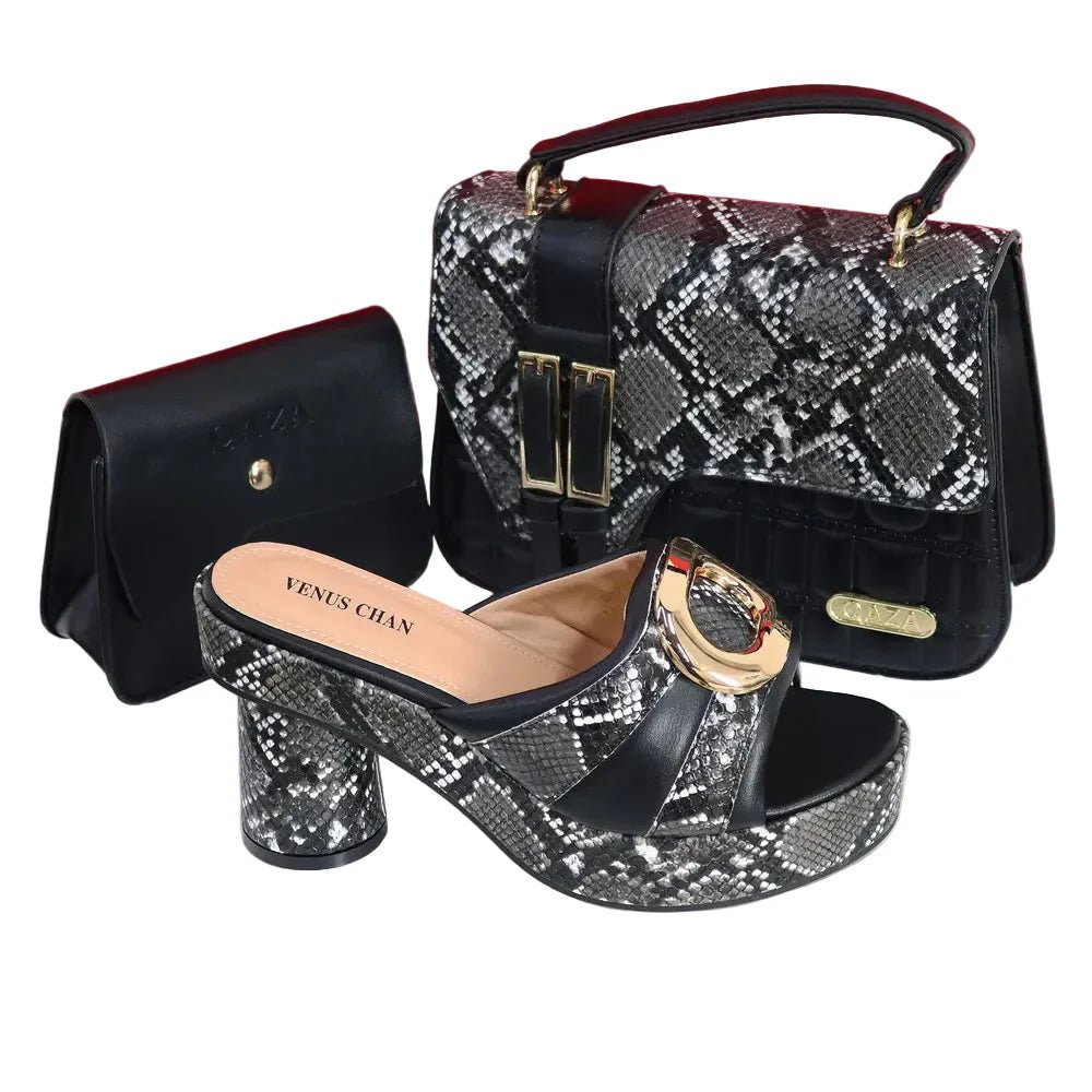 Elegant Ladies High Heels Peep Toe Shoes with Bag Set HYRE654 - Luzilly Bridal & Apparel